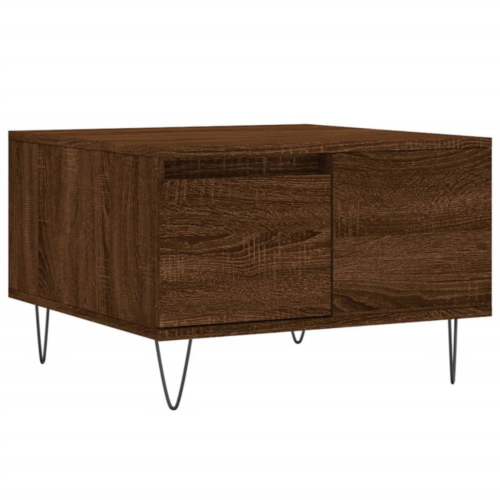 Vidaxl Konferenčný stolík hnedý dub 55x55x36,5 cm spracované drevo